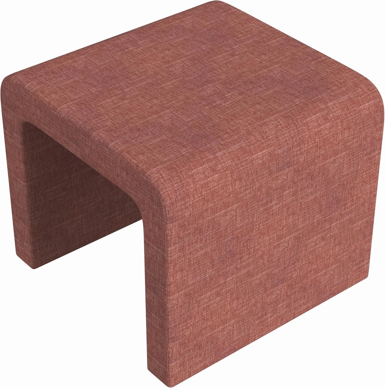 Modern Arch Chenille Ottoman|Homepop Home Décor|Ottoman for Living Room & Bedroom - Pink