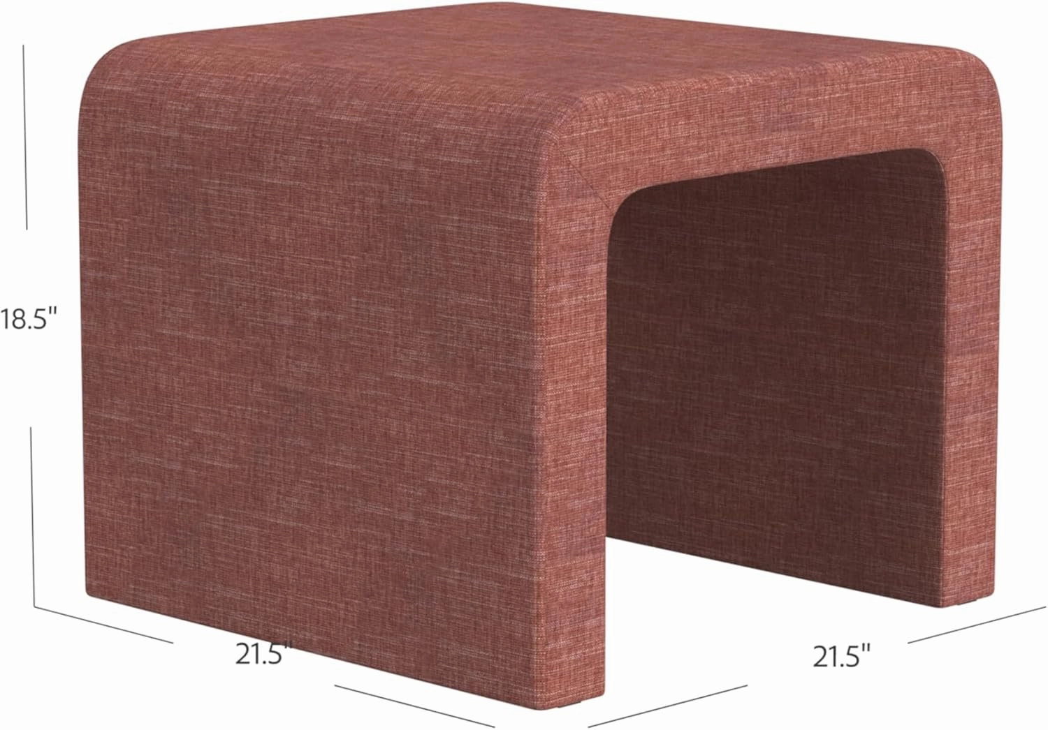 Modern Arch Chenille Ottoman|Homepop Home Décor|Ottoman for Living Room & Bedroom - Pink