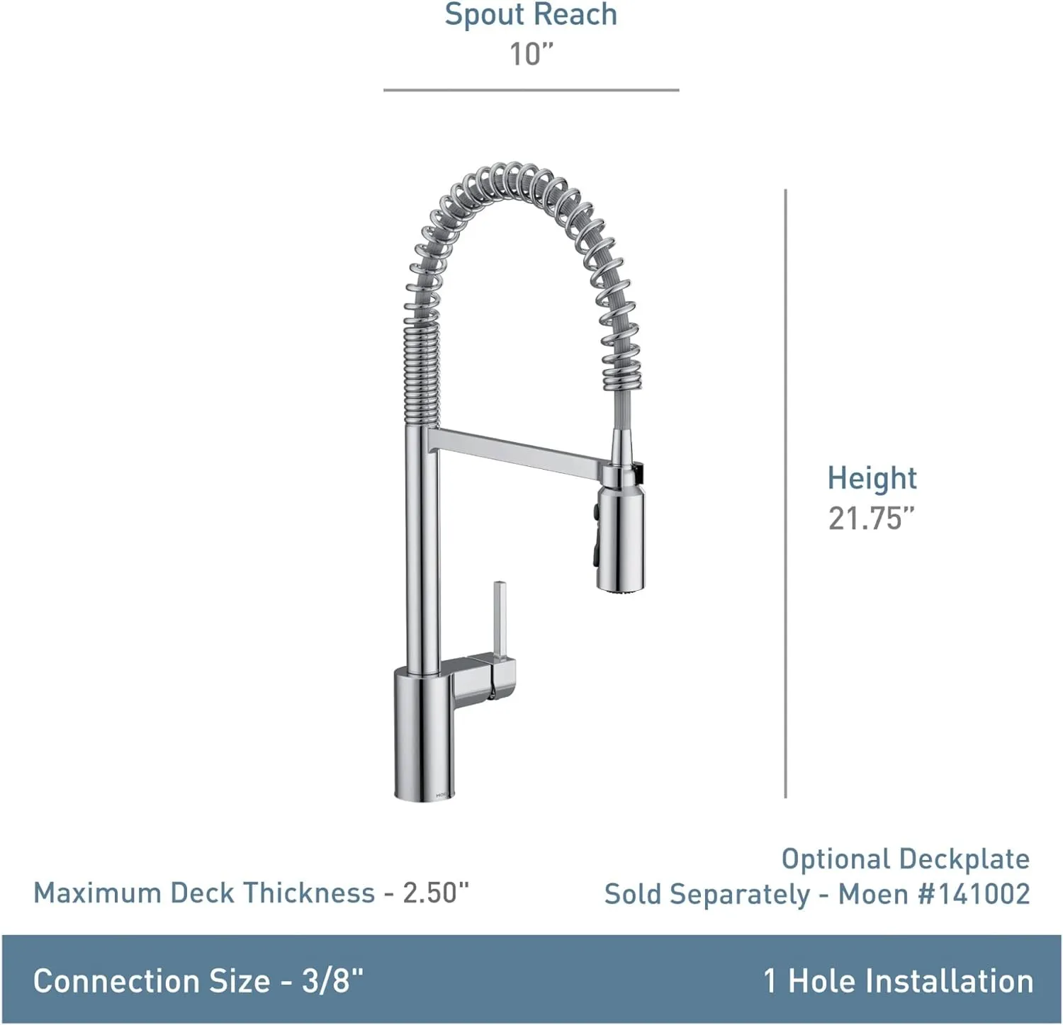 Moen Align Spot Resist Stainless One Handle Pre-Rinse Spring Pulldown Kitchen Sink Faucet with Power Boost for a Faster Clean, Kitchen Faucet with Pull Down Sprayer for Bar, Farmhouse, 5923SRS