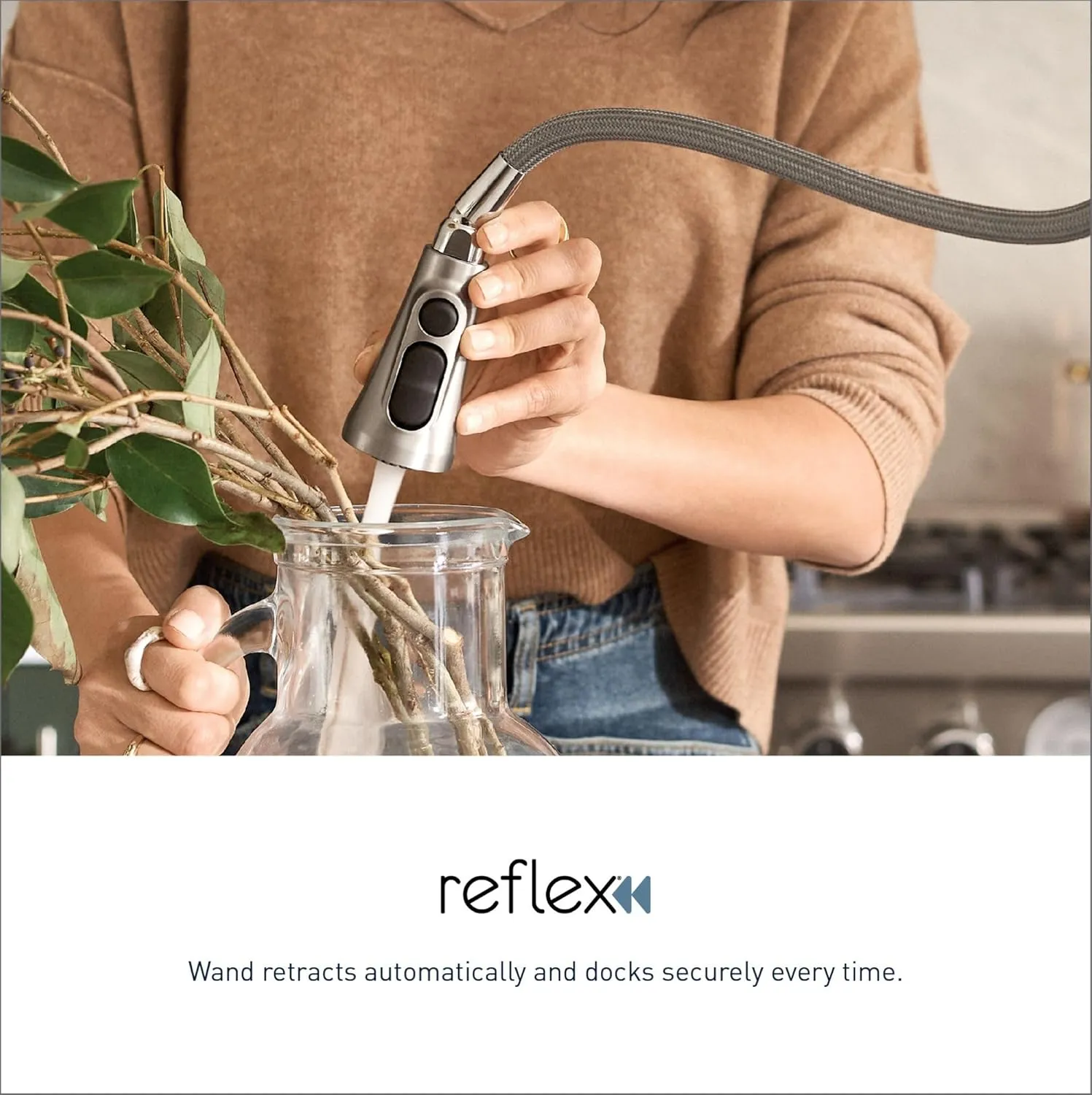 Moen Brantford Spot Resist Stainless Motionsense Wave Touchless One-Handle Pulldown Kitchen Faucet Featuring Power Clean and Reflex Docking System, 7185EWSRS