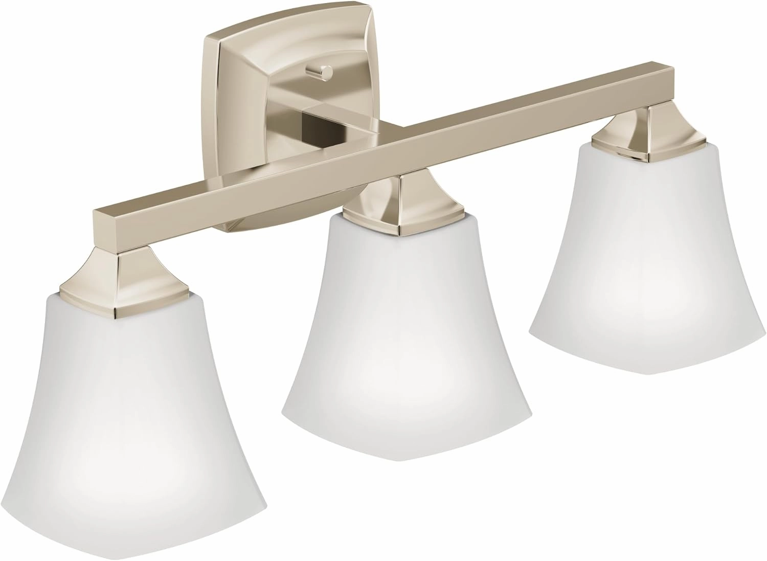 Moen YB5163NL Voss 3-Light Dual-Mount Bath Bathroom Vanity Fixture with Frosted Glass, Polished Nickel