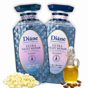 Moist Diane Sulfate Free Shampoo and Conditioner Set for Damaged Hair, Keratin Shampoo for Women & Men by Argan Oil, Protein& Ceramide from Japan, Paraben& Silicone Free 30.4 Fl Oz EXTRA NIGHT REPAIR
