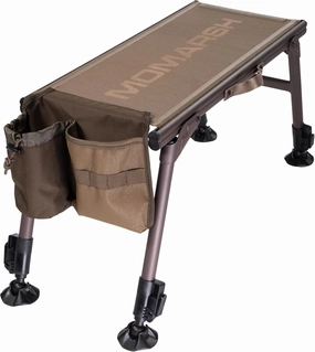 Momarsh Lightweight Adjustable Mobile Bench Seat | Weather-Proof Bench Seat with Breathable, Quick Dry Mesh, Removable Pocket, Drink Holder, and Adjustable Carry Strap | Must Have Hunting Gear