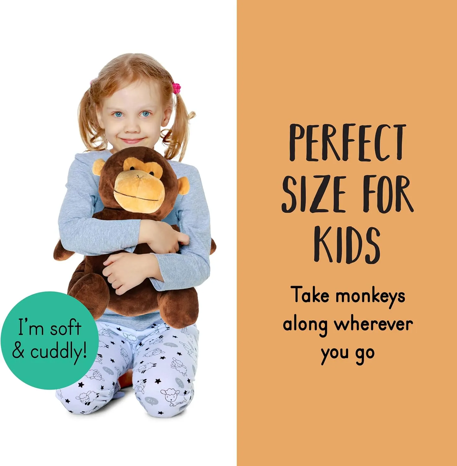 Mommy Monkey & 3 Babies | Plush Monkey Family | Ages 0 