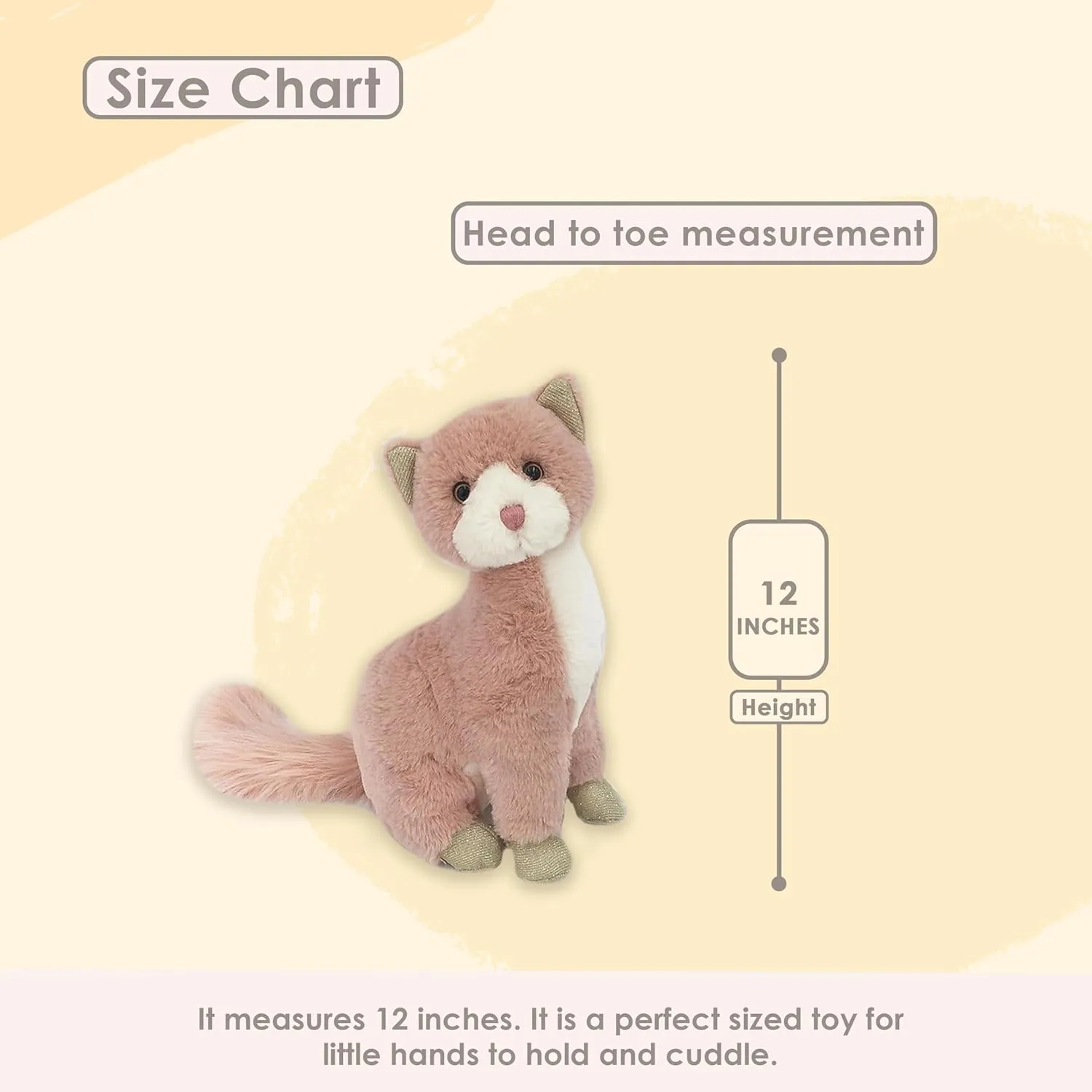MON AMI Callie The Cat Stuffed Animal - 12", Cat Plushies, Use as Toy or Nursery Décor for Kids of All Ages