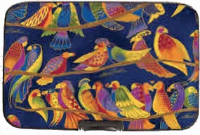 Monarque RFID Secure Armored Wallet, Laurel Burch Collection (Songbirds)
