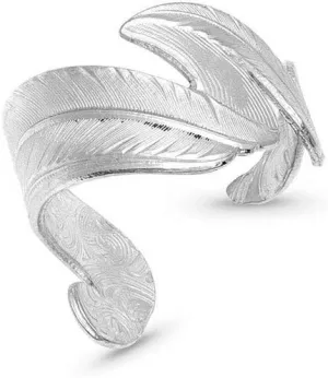 Montana Silversmiths Women's Free Spirit Adjustable Feather Ring Silver One Size