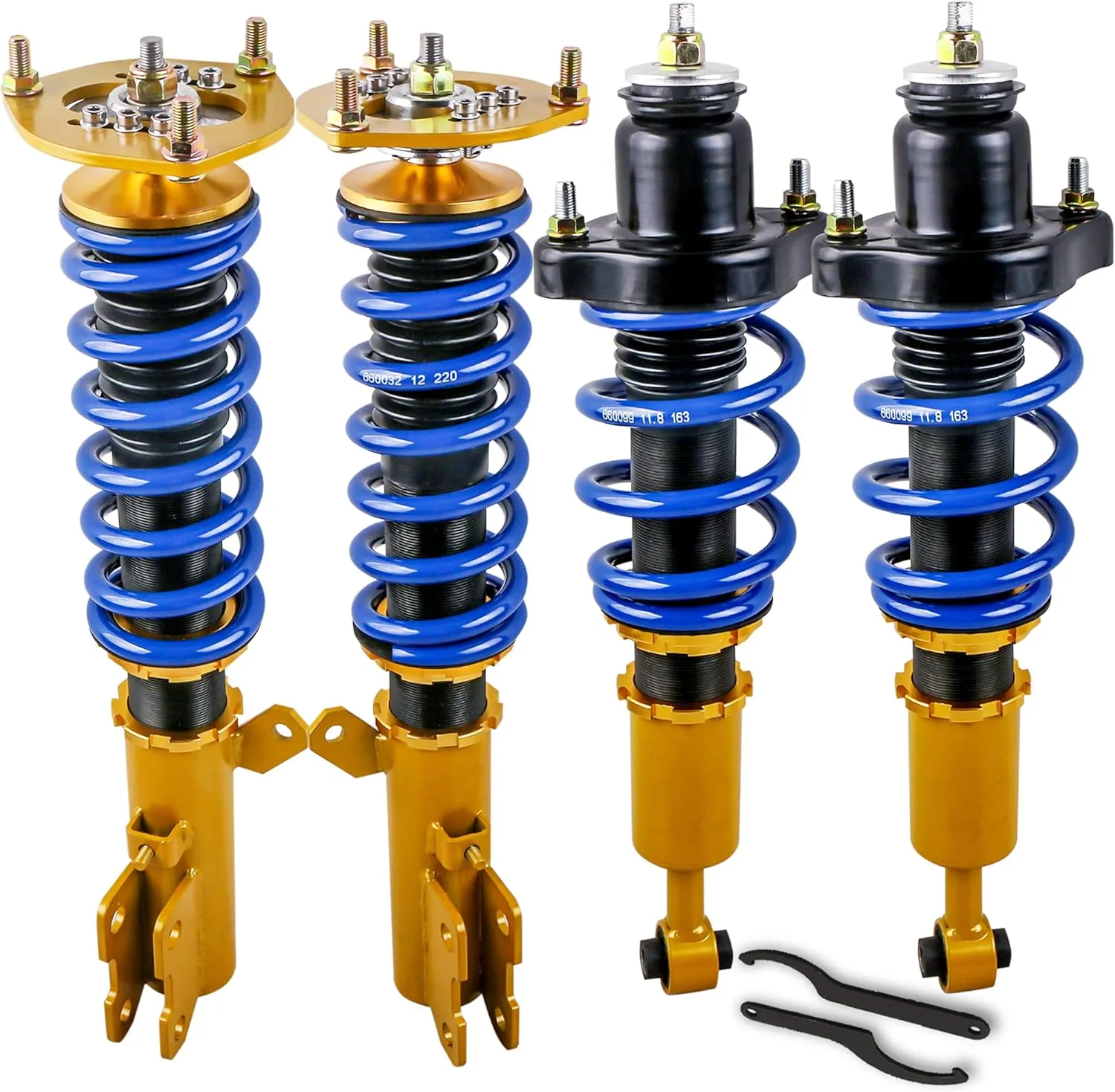 MOSTPLUS Coilovers Lowering Struts Compatible with 2008-2016 Mitsubishi Lancer Ralliart CY2A CZ4A Front Rear Shocks Adjustable Height (Excludes Lancer Evolution)