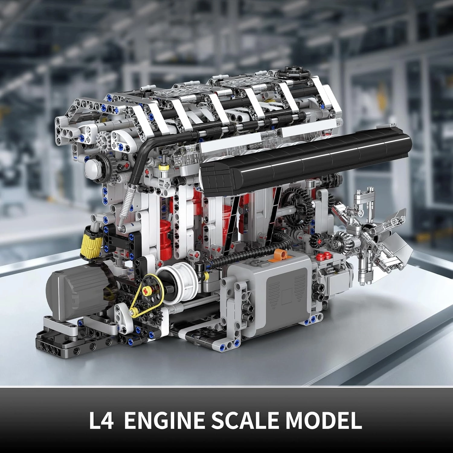Mould King L4 Engine Building Blocks Sets, MOC Inline-Four Engine Scale Model Kit with Battery and Motor, Collectible Set for Adults, Construction Toys for Kids Children Boys Girl(1787 PCS