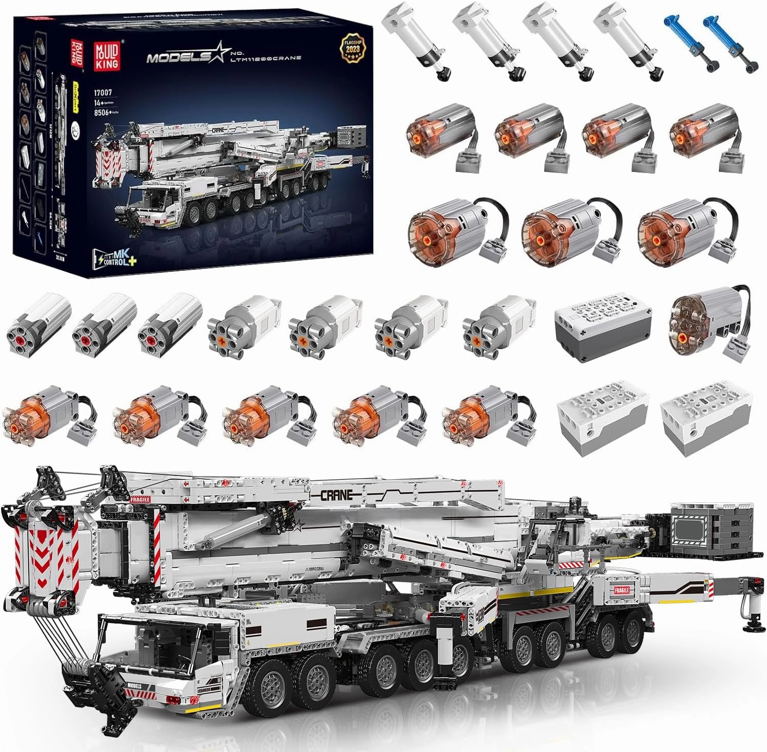Mould King LTM11200 Heavy Crane Building Kit, 8506 Pieces Large Crane Truck Model Kit with 20 Motors, APP Control Advanced Engineering Vehicles for Adults, Youth, Boys, Girls