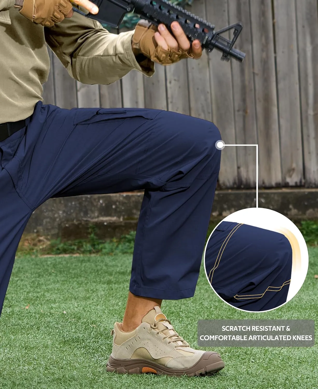 MOURCE Ripstop Tactical Pants for Men Stretch Breathable - Lightweight Quick Dry Mens Hiking Pants with 9 Pockets