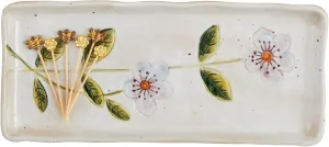 Mud Pie Flower Everything Tpick dish 4" x 9" | toothpick 3" PLATTERS & TRAYS, Blue
