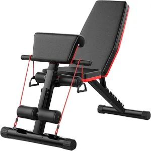 Multi-Function Adjustable Bench - Folding Weight Bench 4-in-1 Strength Training Workout Bench Press for Weight Lifting Lock Flat Incline Decline Bench for Home Gym (Black)