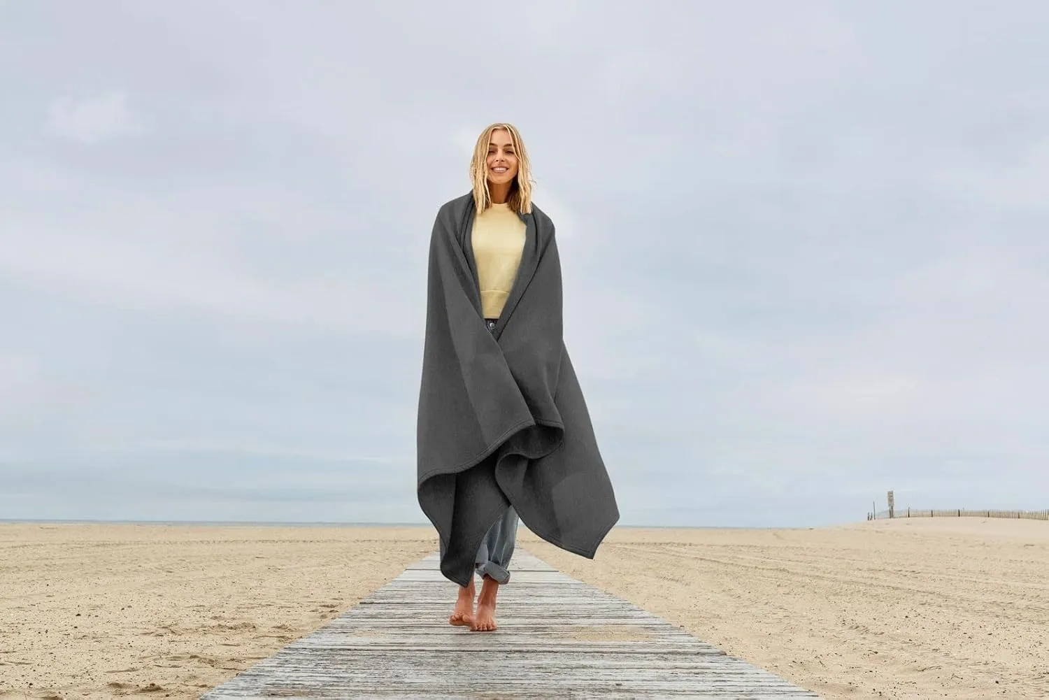 MV Sport Lightweight Sweatshirt Blanket Throw – Warm & Cozy, Breathable Oversized Fleece Knit, Couch, Bed, Travel, Cold Nights, and Outdoors – Soft Light Weight Blanket 54" x 84" Graphite