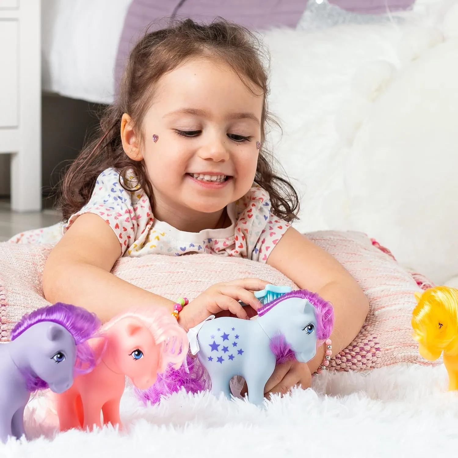 My Little Pony, 40th Anniversary 4-Inch Cotton Candy, Original 1983 Collection, Long, Brushable Mane and Tail, Action Figure, Great for Kids, Toddlers, Girls, Ages 4 