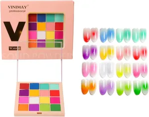 Nail Pigment Palette, Chrome Nail Powder Nail Art Glitter Decoration Metallic Mirror Effect Holographic Aurora Pigment Powder, Ombre Nail Powder for Nail Art Resin Craft(03)