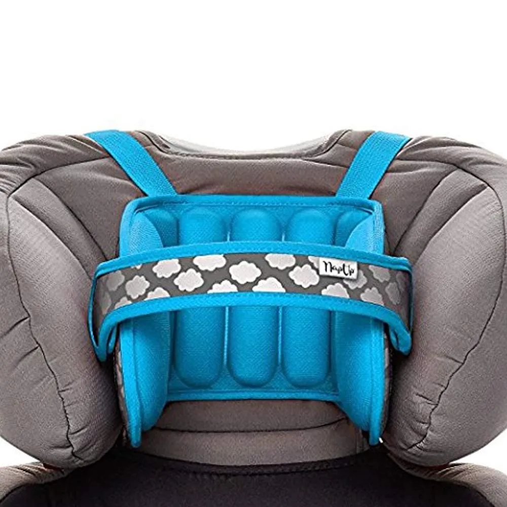 NAPUP Kids Head Holder for Car Seat – Adjustable Polyester Carseat Head Support for Toddler (Light Blue)
