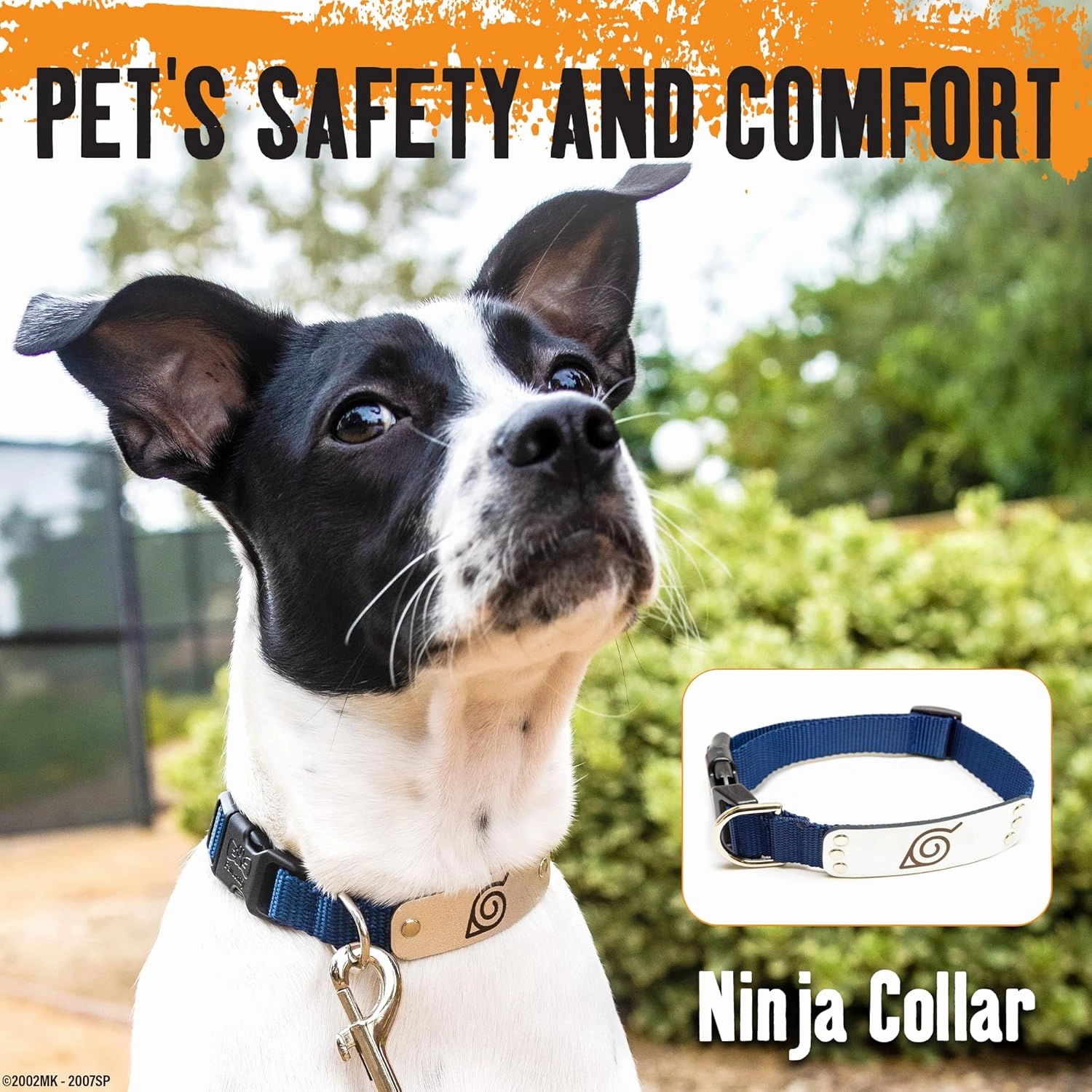 Naruto Dog Collar for Large Dogs, Medium, XS/Small Puppy Collars – Officially Licensed Naruto Shippuden Hidden Leaf Village Anime Dog Collar, Naruto Gifts Pet Collar for Dogs Navy Ninja, XS