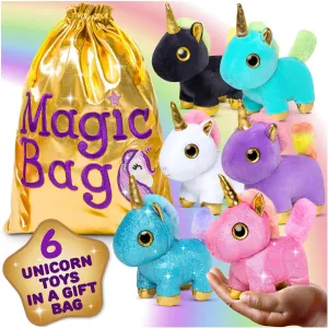 Naturally KIDS Stuffed Animal, Toddler Gifts for Boys, Girls, Plush Unicorn Toys Set 6