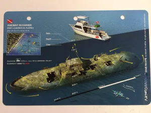 New Art to Media Underwater Waterproof 3D Dive Site Map - Ancient Mariner in Fort Lauderdale, Florida (8.5 x 5.5 Inches) (21.6 x 15cm)/LID