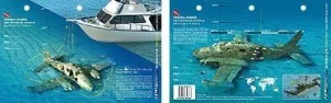 New Art to Media Underwater Waterproof 3D Dive Site Map - Cessna 310 in The Bahamas (8.5 x 5.5 Inches) (21.6 x 15cm)/LID