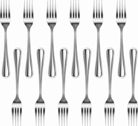 New Star Foodservice 58109 Slimline Pattern, 18/0 Stainless Steel, Serving Fork, 8.25-Inch, Set of 12