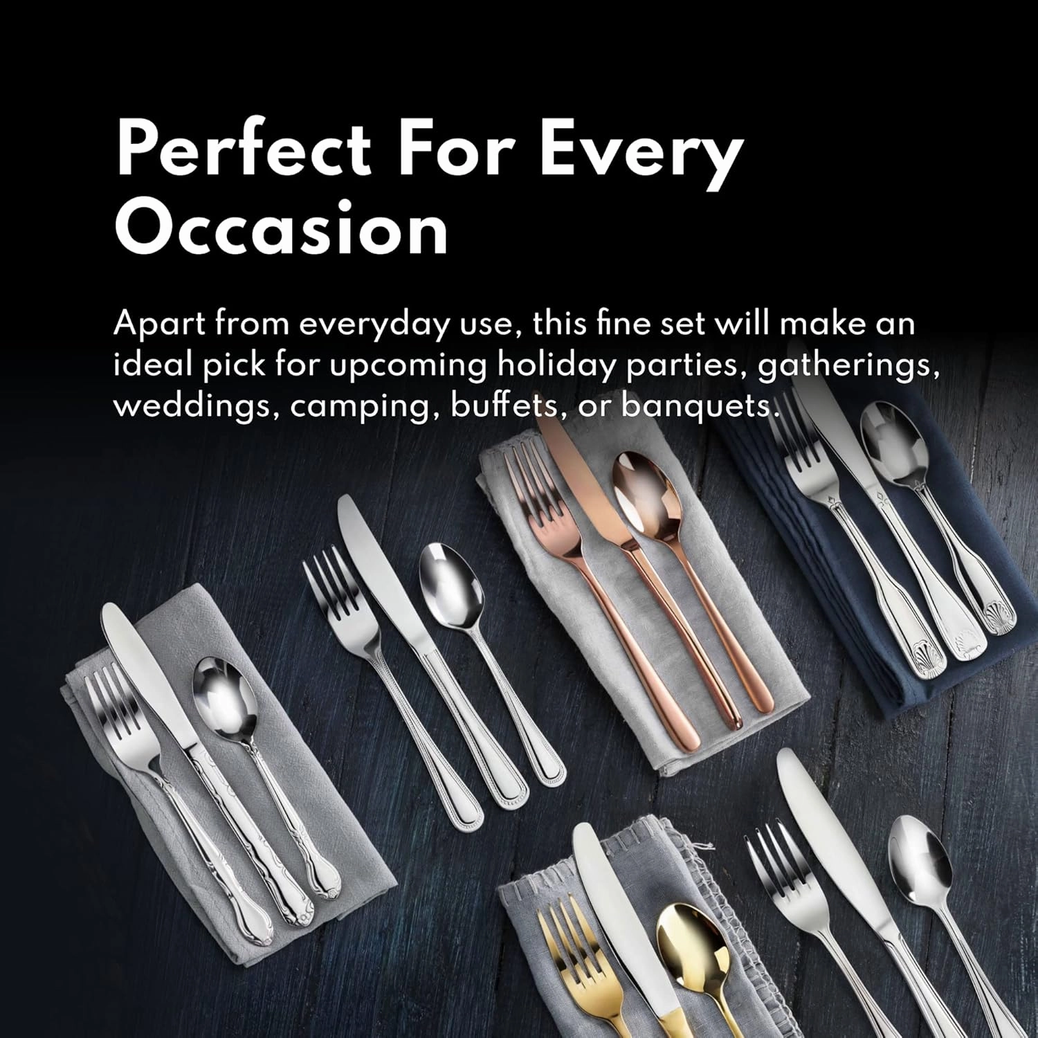 New Star Foodservice 58918 Shell Pattern, 18/0 Stainless Steel, 60 piece Flatware Set