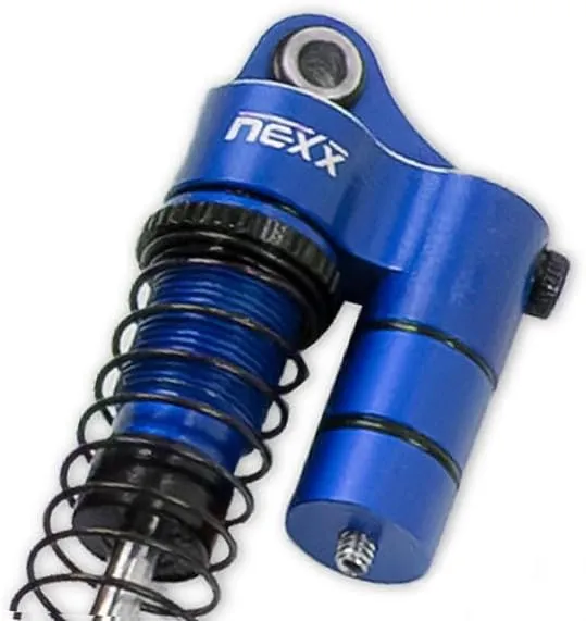 Nexx Racing Reservoir Shocks (4pcs) for 1/18 RC Crawler Redcat Ascent-18 - Remote Control Car, RC Cars, RC Crawler 1/18 4WD Nexx Racing Upgrade Parts (HELIDIRECT) (Blue - 53mm)