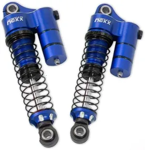 Nexx Racing Reservoir Shocks (4pcs) for 1/18 RC Crawler Redcat Ascent-18 - Remote Control Car, RC Cars, RC Crawler 1/18 4WD Nexx Racing Upgrade Parts (HELIDIRECT) (Blue - 53mm)