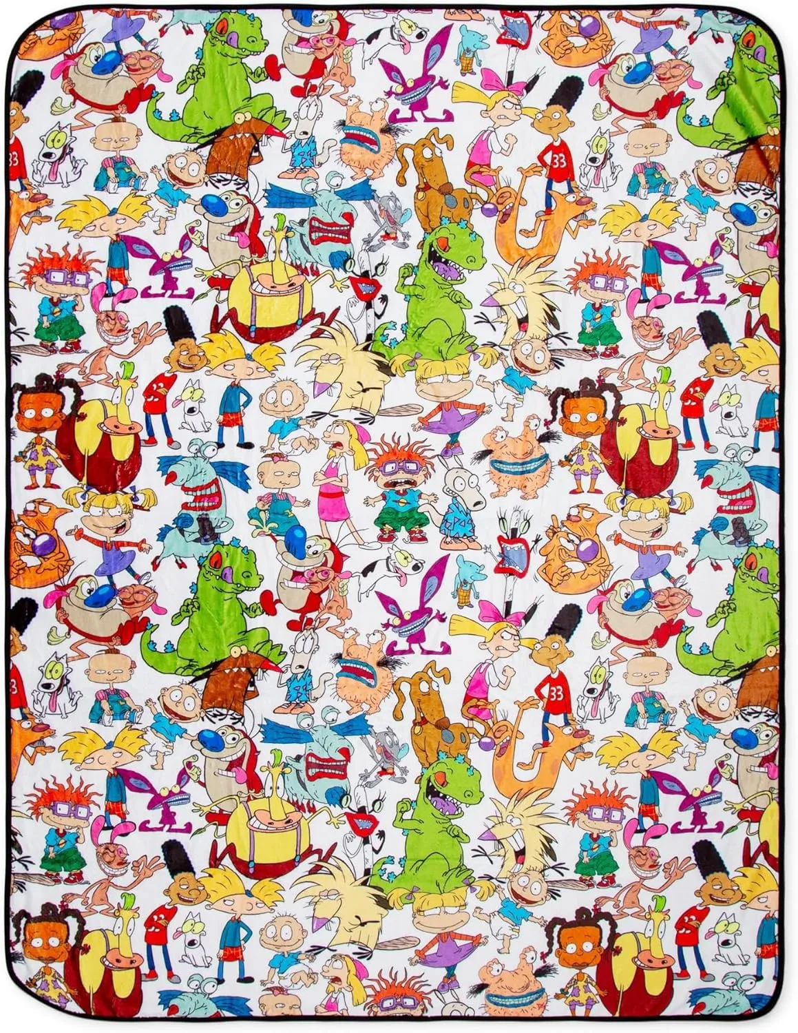 Nickelodeon Cartoon Collage Fleece Throw Blanket | Soft Polyester Cover For Sofa, Bed | 45 x 60 Inches, Large