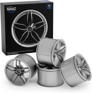 Nifeliz Star-Shaped Wheel Hubs, Set of 4 Painted, Stylish Wheel Hub for 1:8 Scale Car Building Block Kits
