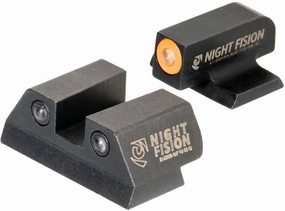 Night Fision FNH-101-003-OGZG Night Sight Set for FN 509 - Orange Front Ring, Black Rear Rings