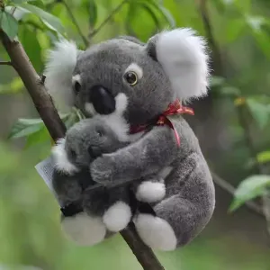 Nohito Lifelike Koala Stuffed Animal - 8 Inch 2pcs Mum and Baby Koala Plush, Cuddly Mom Hold Little Koala Bear Plushie Doll Toy