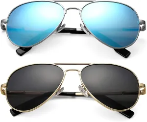 NULOOQ Extra Small Aviator Polarized Sunglasses for Small Face Women Men Juniors and Kids 52mm & 58mm
