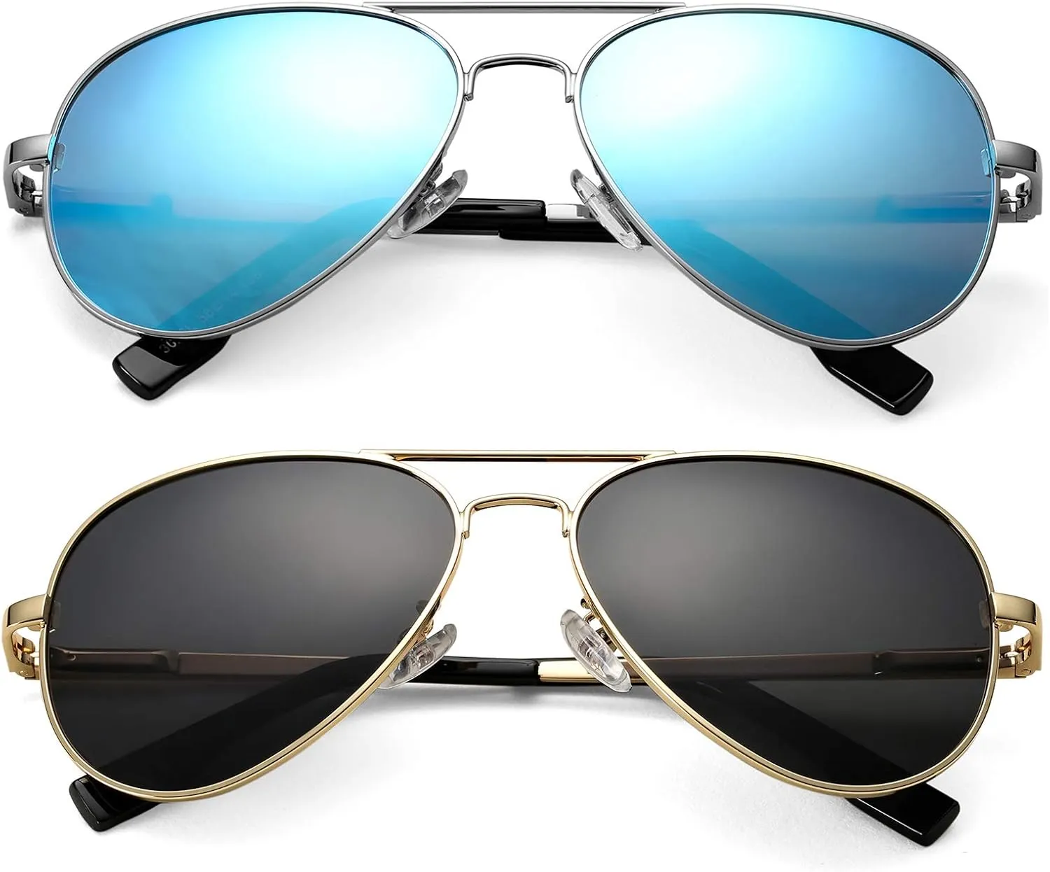 NULOOQ Extra Small Aviator Polarized Sunglasses for Small Face Women Men Juniors and Kids 52mm & 58mm