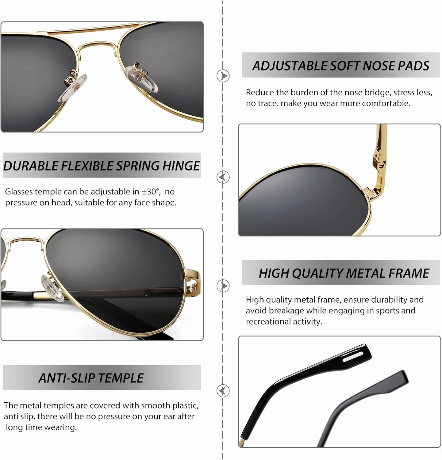 NULOOQ Extra Small Aviator Polarized Sunglasses for Small Face Women Men Juniors and Kids 52mm & 58mm