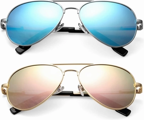 NULOOQ Extra Small Aviator Polarized Sunglasses for Small Face Women Men Juniors and Kids 52mm & 58mm