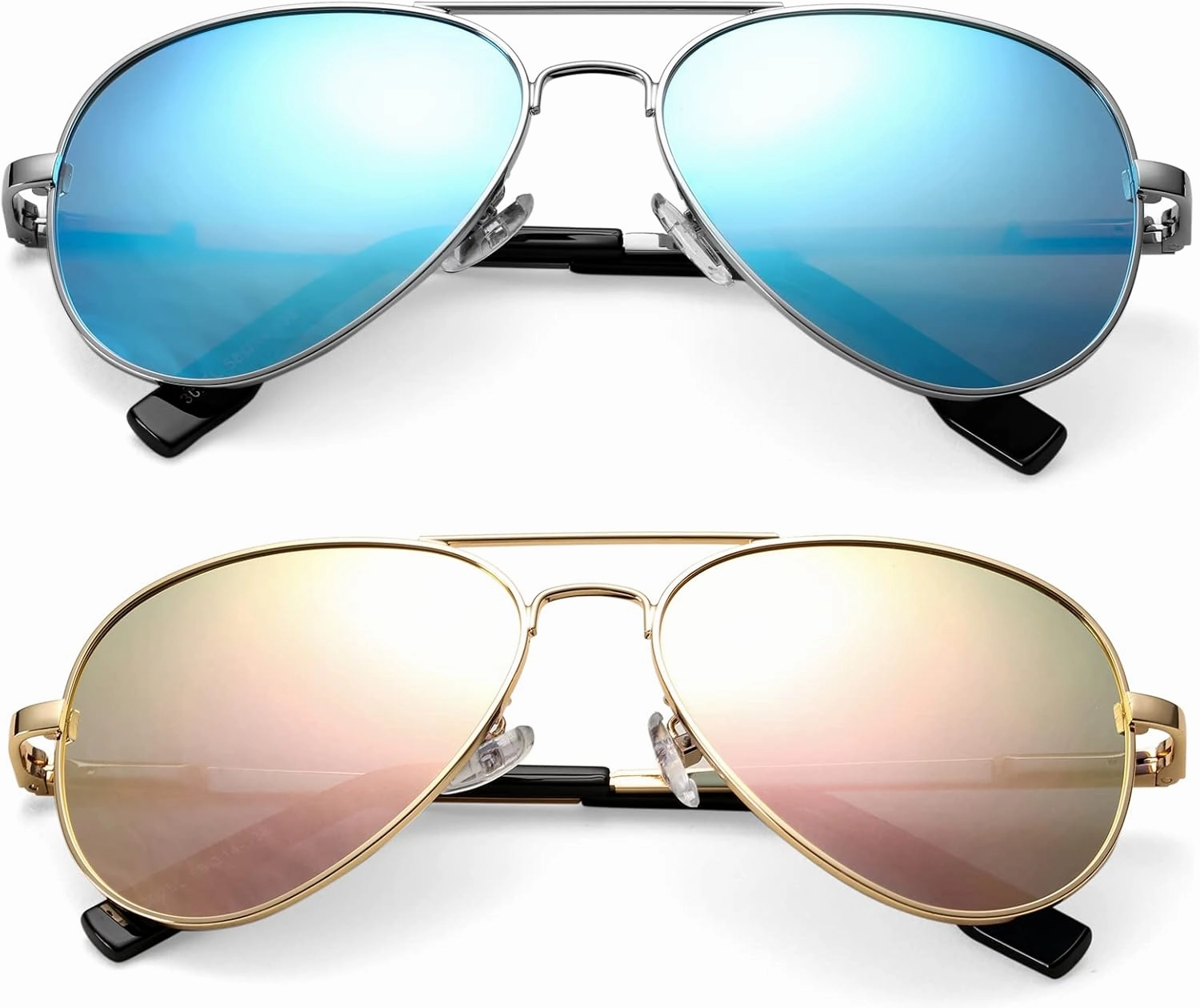 NULOOQ Extra Small Aviator Polarized Sunglasses for Small Face Women Men Juniors and Kids 52mm & 58mm