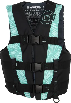O'Brien Womens 3 Belt Sport Life Jacket, X-Small, Aqua