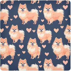 ODAWA Cute Dogs Hearts Self Adhesive Cloths 17.7X17.7 Inch Cosmetic Bag Magic Cloth Wrap Protection for Camera and Lens