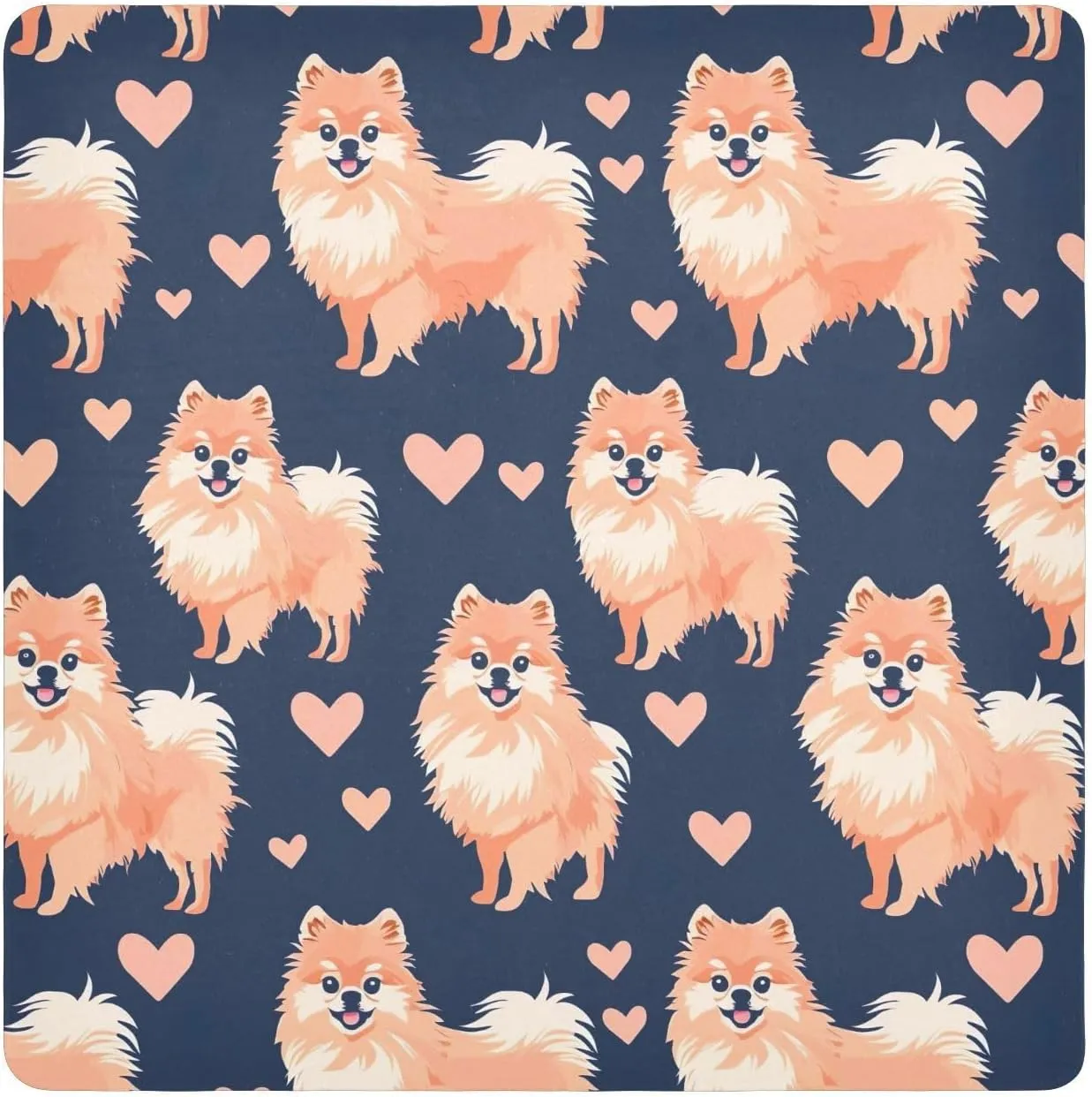 ODAWA Cute Dogs Hearts Self Adhesive Cloths 17.7X17.7 Inch Cosmetic Bag Magic Cloth Wrap Protection for Camera and Lens