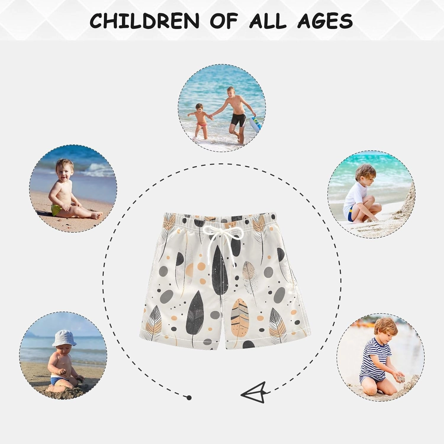 ODAWA Colorful Snake Black Boys Swim Trunks Toddler Swim Shorts Little Boy Bathing Suit Swimsuit with Mesh Lining 2T