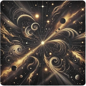 ODAWA Magic Storage Cloth 17.7 In, Celestial Black and Gold Cosmetic Bag Magic Cloth, Self Adhesive Wraps for Electronics