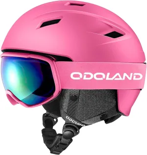 Odoland Ski Helmet and Goggles Set, Snowboard Helmet Glasses for Men, Women & Youth - Shockproof/Windproof Gear for Skiing, Snowboarding