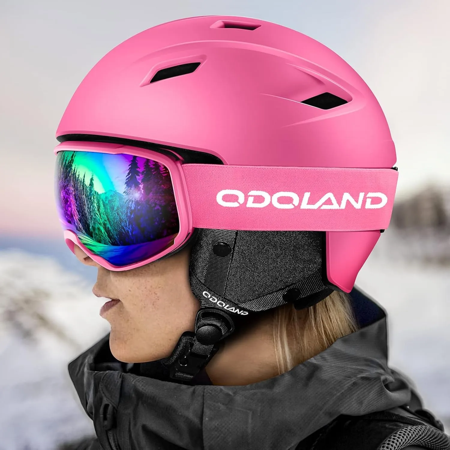 Odoland Ski Helmet and Goggles Set, Snowboard Helmet Glasses for Men, Women & Youth - Shockproof/Windproof Gear for Skiing, Snowboarding