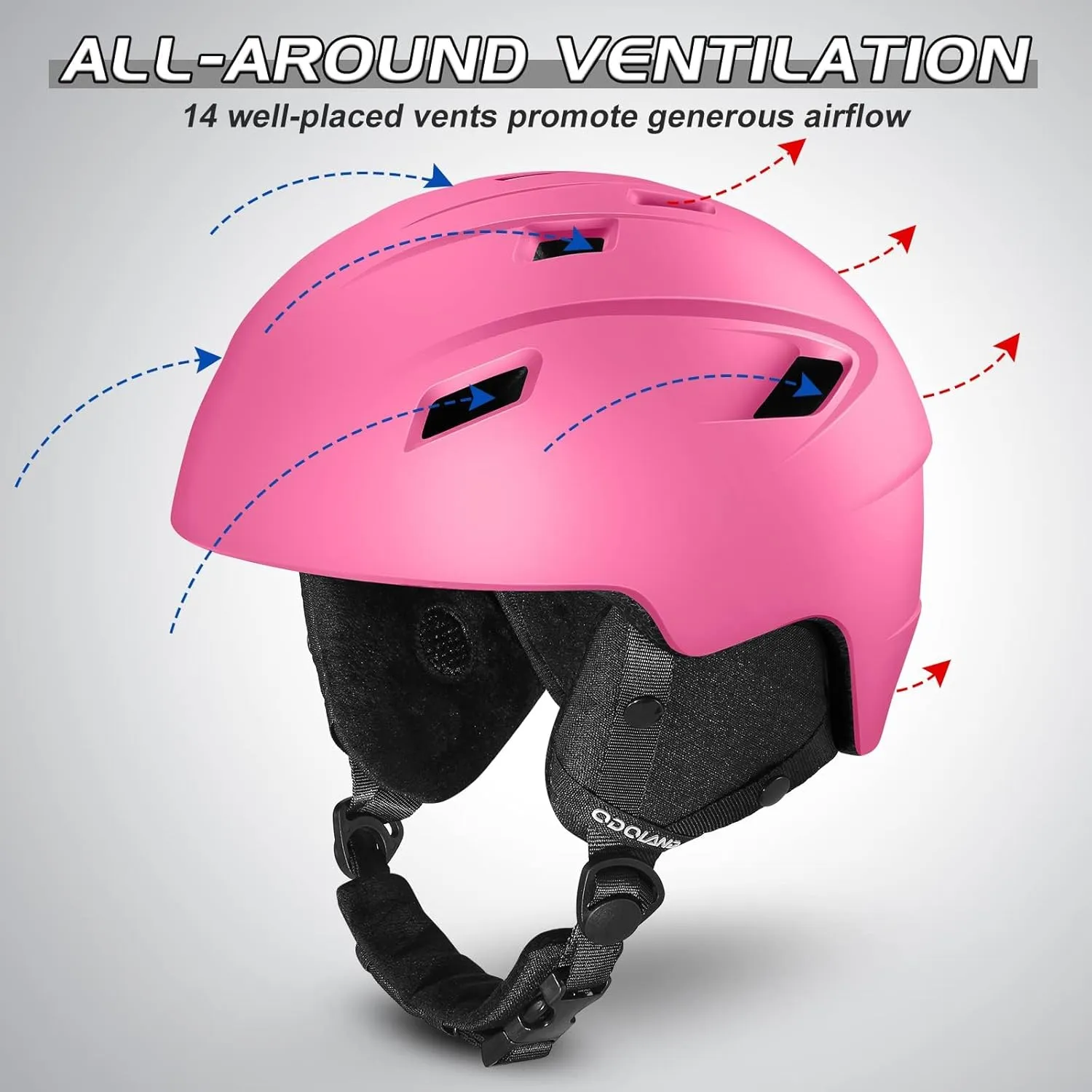 Odoland Ski Helmet and Goggles Set, Snowboard Helmet Glasses for Men, Women & Youth - Shockproof/Windproof Gear for Skiing, Snowboarding