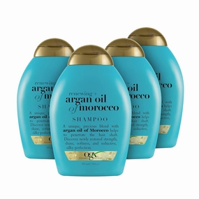 OGX Renewing and Cold-Pressed Argan Oil of Morocco Hydrating Shampoo, to Help Moisturize, Soften & Strengthen Hair, Paraben & Sulfate Free Surfactants, Floral, 52 Oz, Pack of 4