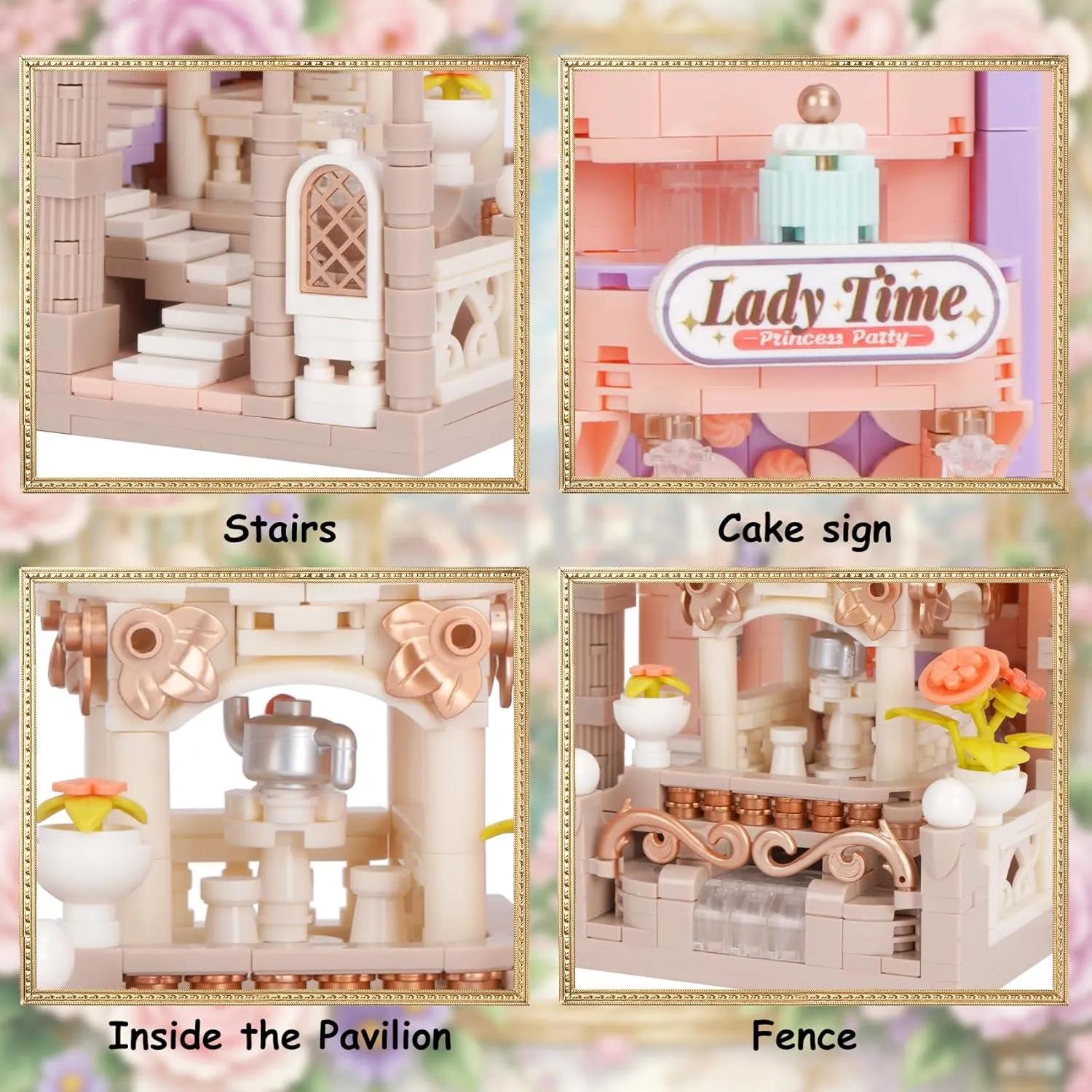 Oichy Street View Dessert Shop Mini Building Blocks, Creative Simulation Versailles Architecture Model Set, 978 PCS Mini Bricks Construction Halloween Building Toy Sets for Girls Boys 8 