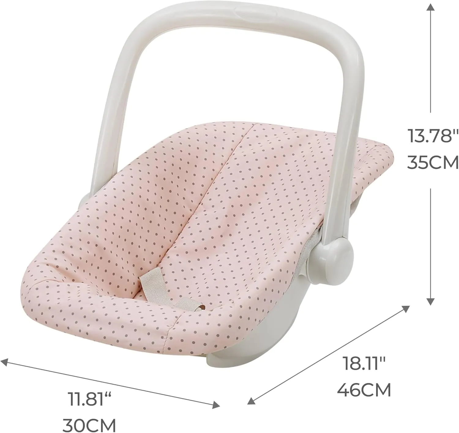 Olivia's Little World Polka Dot Princess Baby Doll Carrier & Car Seat Set, Pink/Gray
