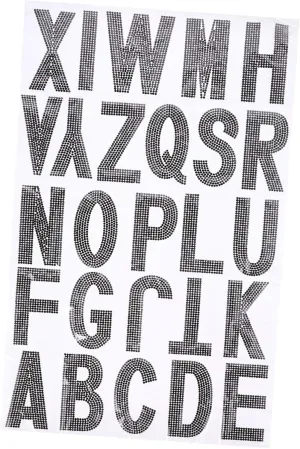 Operitacx DIY Art Craft Alphabet Letter Stickers Rhinestone Sticker Adhesive Letter Sticker Set 26pcs